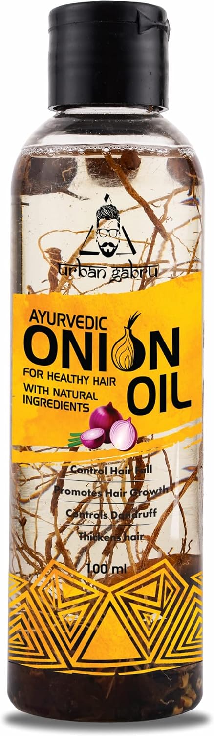 urbangabru Ayurvedic Onion Oil controls hair fall, dandruff control and healthy hair 100ml.