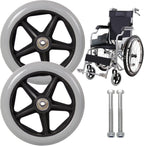 LIGUOYI 2 Pcs Wheelchair Front Caster, 6/7/8inch Wheelchair Wheels Accessories Solid Tyre, Rueda De Goma Antideslizante, 5/16-Inch Stem Diameter, 265-lb Load Capacity, Replacement Casters for Walker