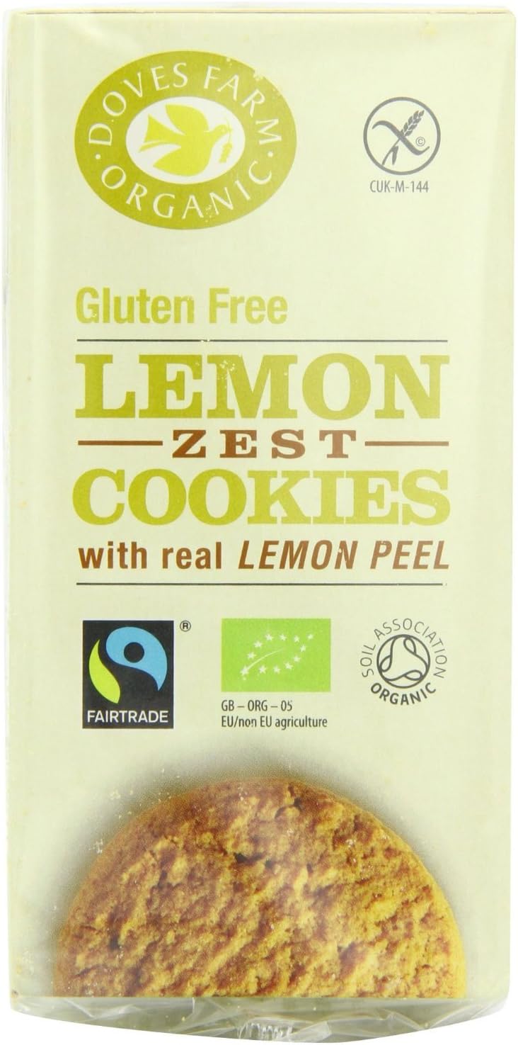 Doves Farm Fairtrade Organic Gluten Free Lemon Zest Cookies (150g) - Pack of 2