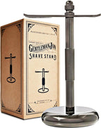Gentleman Jon Shaving Stand for Razor & Brush for Men – Heavy Duty Gunmetal Razor & Brush Stand, Weighted Base, Matches Wet Shave Kit & Storage, Shaving Kit, Shaver Holder, Beard Accessories for Men
