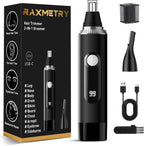 Nose Hair Trimmer for Men and Women,2026 Professional Painless IPX7 Waterproof Eyebrow & Facial Hair Trimmer,USB Rechargeable with LED Display Dual-Edge Blades for Smoother Cutting,BlackSilver