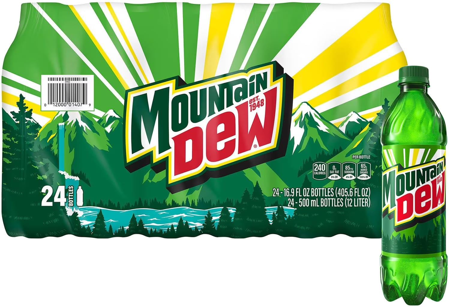 Mountain Dew's, Original,16.9 fl oz Bottles (Pack of 24)
