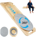 Wooden Slide Transfer Board,25 x10" Transfer Board with Track Pulley Turntable,Made of Heavy-Duty Wood for Patient,Holds up to 500 Pounds,Suitable for Patient Senior and Handicap Move Assist