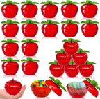 24Pack Plastic Red Apple Container,Teacher Week Gift Apple Shaped Candy Jar Filled Ornament Container Thank You Teacher Gifts,Valentine's Day Christmas Wedding Party