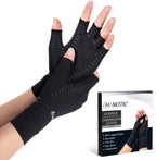 Copper Arthritis Gloves for Women Men, Fingerless Breathable & Moisture Wicking Arthritis Compression Gloves for Relieving Carpal Tunnel Aches, Rheumatoid Pains, Joint Swell