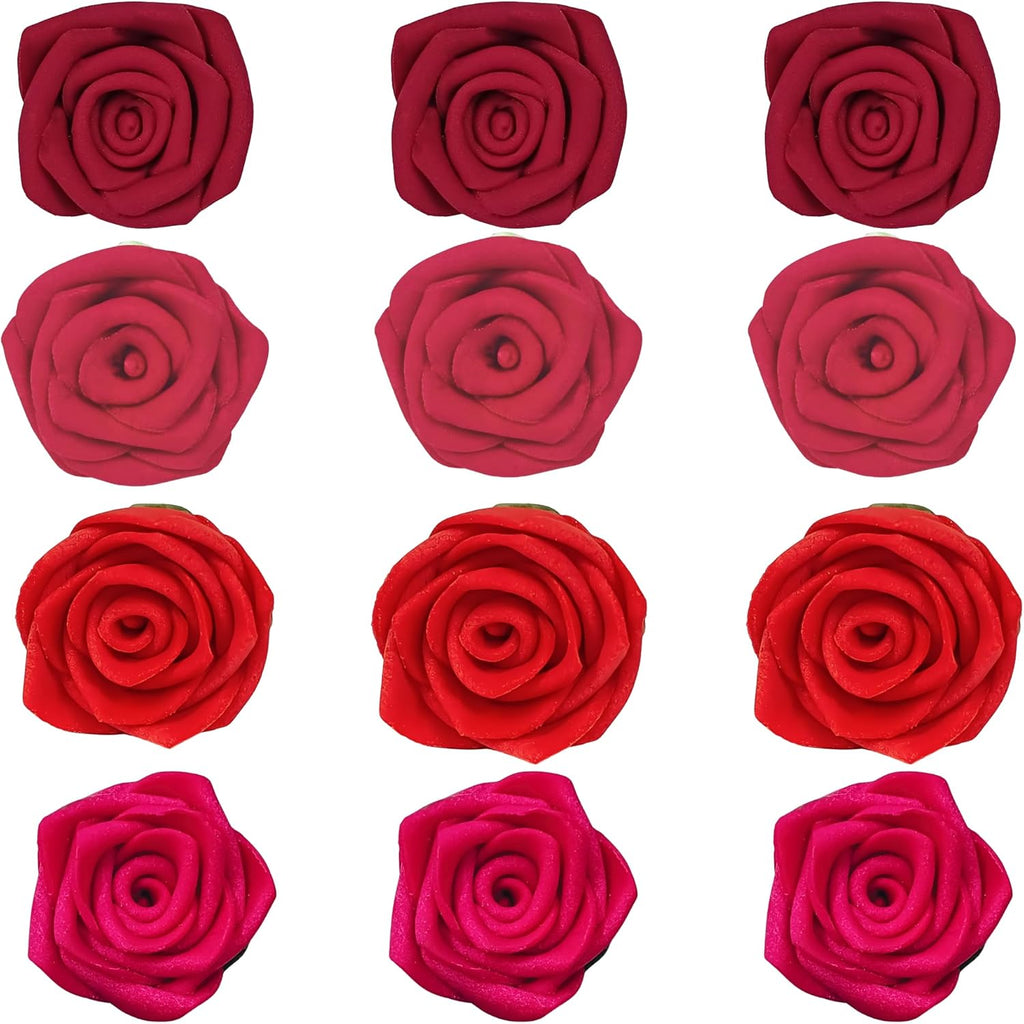 Confect Edible Rose Toppers – Pack of 12 Edible Roses for Cake, Cupcake & Doughnut Decorating – Elegant Ombre Floral Toppers for Desserts-Vegan, Dairy-Free, Palm Oil-Free - Pack of 12