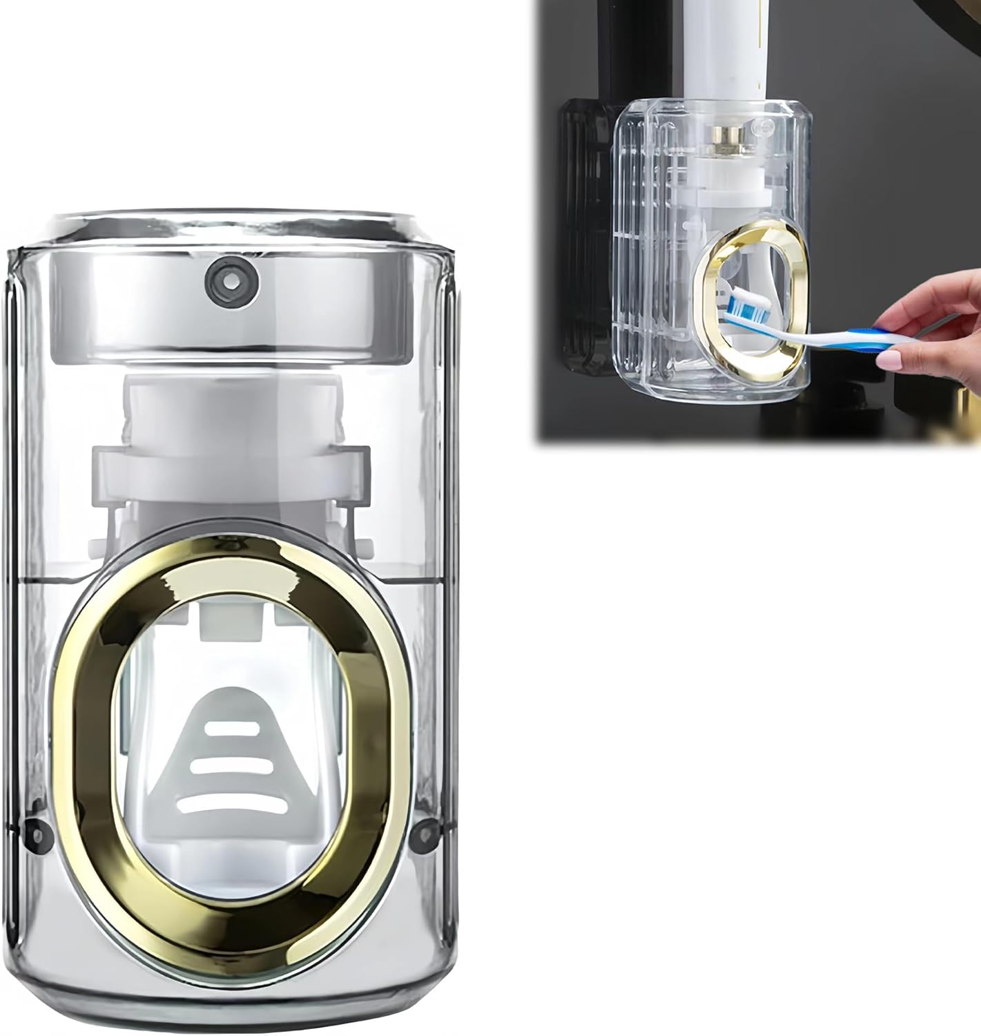 Light Luxury Toothpaste Squeezer,Toothpaste Dispenser,2024 New Toothpastes Squeezers Dispenser,Easy-to-Remove and Clean,Toothpaste Squeezer (Clear)