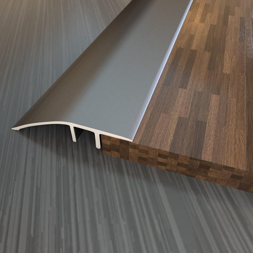Aluminum Floor Transition Threshold Strip, Door/Carpet/Tile/Threshold Reducer, Doorway Edge Trim for Laminate Floor Mat Carpet and Vinyl Tile (Gray, 36Inch)