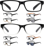 Eyekepper Save 10% on Bundled 5 Pack Spring Hinges Reading Glasses for Men and 5 Pack Classic Readers +2.50