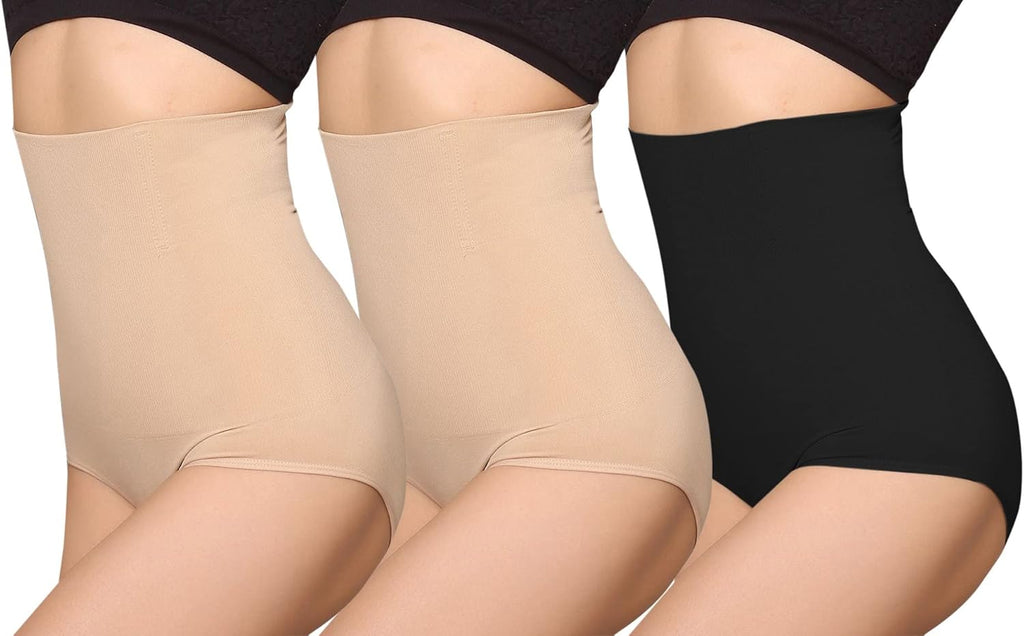 iloveSIA High Waist Postpartum Shapewear with Built-in Panty |Seamless Tummy Control Girdle | 3-Pack