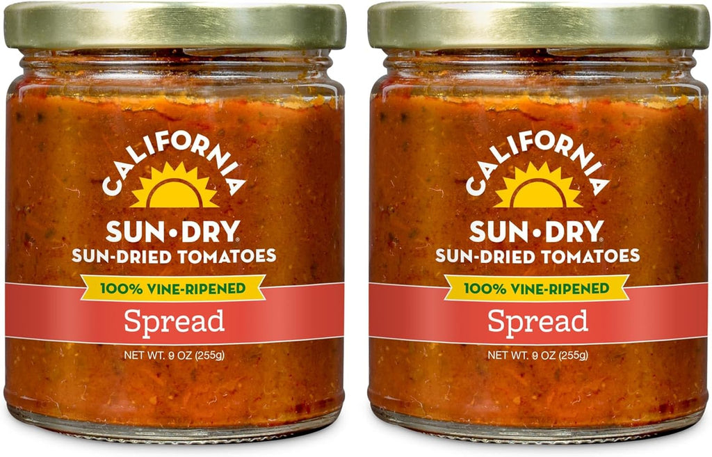 Sun-Dried Tomato Spread, 9oz (Pack of 2) by CALIFORNIA SUN DRY | Gluten-Free and Antioxidant Rich