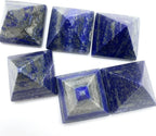 Crystal Healing Meditation Decoration Natural Blue Lapis Lazuli Stone Quartz Crystal Pyramid Reiki Energy Tower Home Ornaments Healing Decoration Stones Home Decor Beautiful Gifts