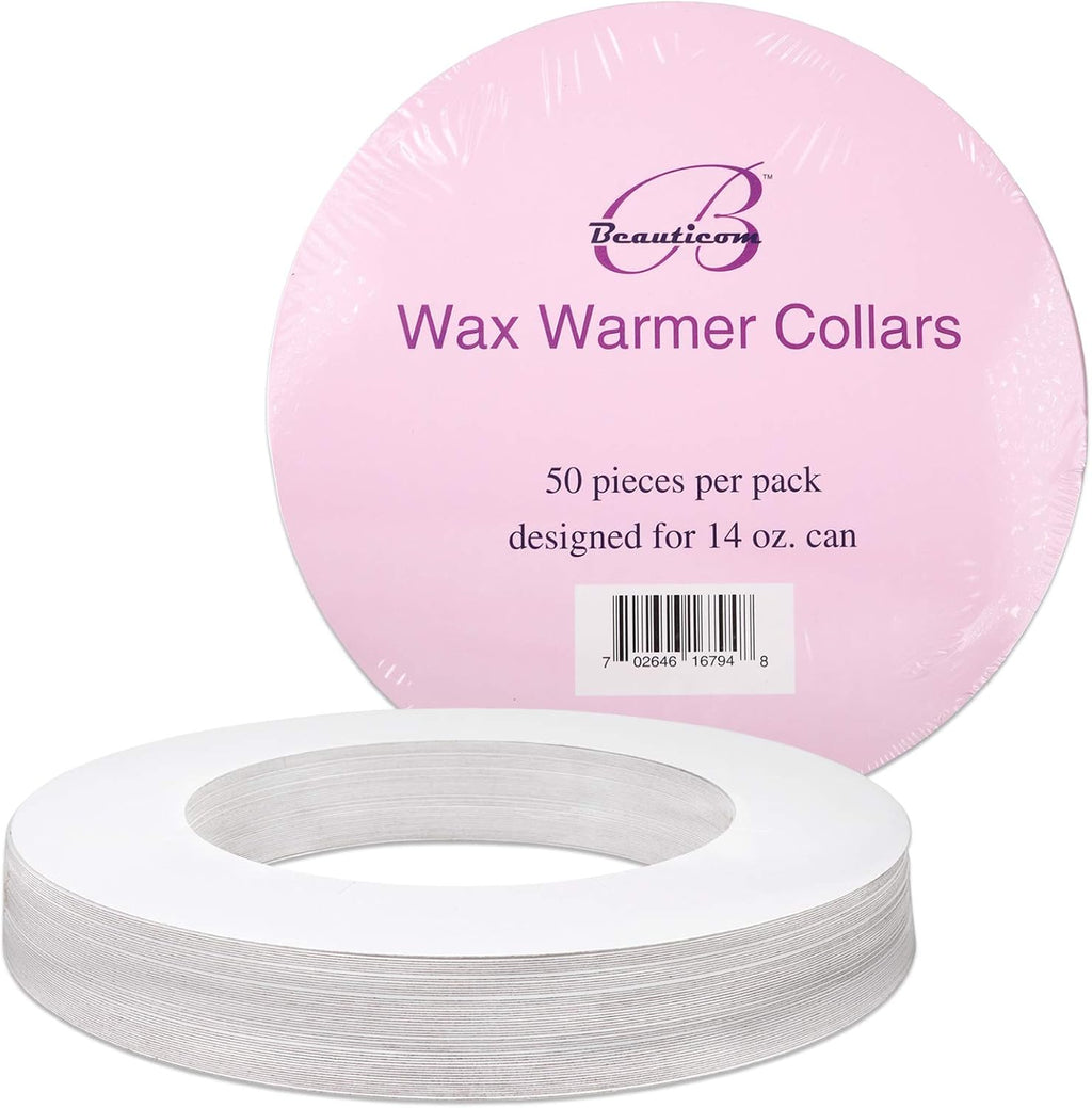 Beauticom (50 Pieces) Wax Warmer Universal Protective Collars Ring for 14oz Wax Can