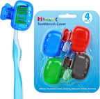 Hxezoc 4 Pack Travel Toothbrush Head Covers Toothbrush Protector Cap Brush Pod Case Protective Portable Plastic Clip for Household Travel, Camping, Bathroom, School, Business