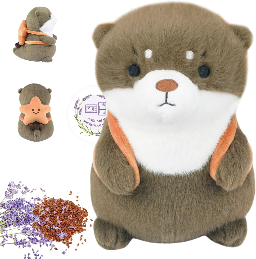 Microwavable Stuffed Animal, Heatable and Coolable Otter, Heated Stuffed Animals for Cramps & Pain Relief, Lavender-Scented Toy, Cute Soft Plush Toys for Adults and Children(Starfish Otter)