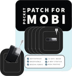 Glucomart Adhesive Pocket for Mobi (5 Count) – Maximum Strength Patches for Wearing Mobi Insulin Pump, Waterproof & Hypoallergenic (Solids Pack) (Mobi Pocket) (Black)
