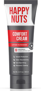 HAPPY NUTS Comfort Cream Deodorant For Men: Anti-Chafing Sweat Defense, Odor Control, Aluminum-Free Mens Deodorant & Hygiene Products for Men's Private Parts 3.4 Fl Oz (1 Pack), Original