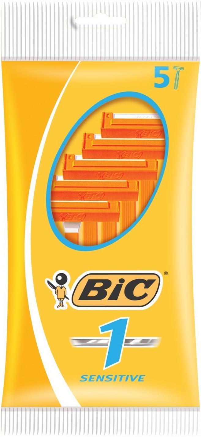 Bic Men Classic Sensitive Disposable Razors, 5 Count (Pack of 1)