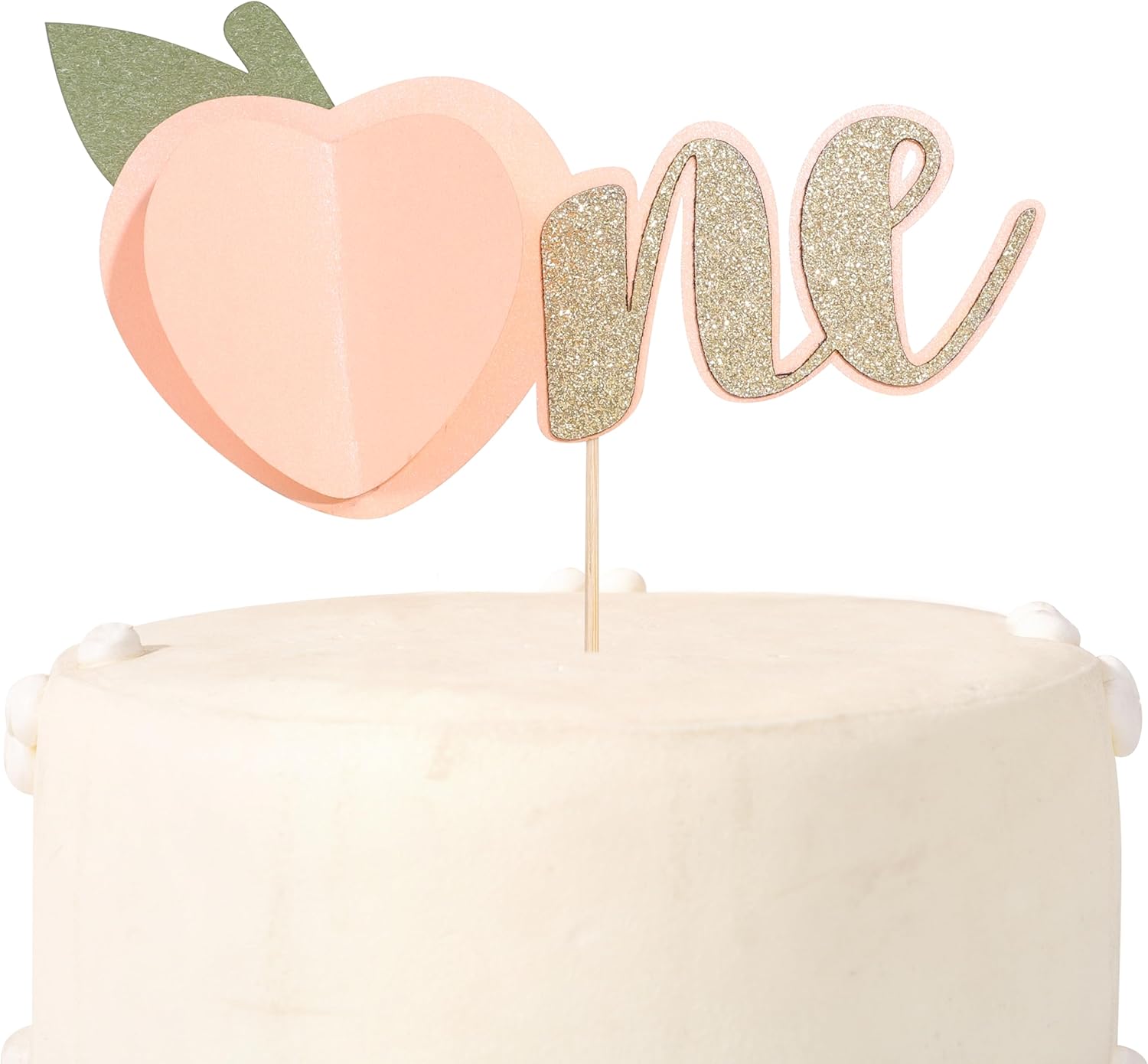 Sweet Peach Cake Topper – Peach-Themed Birthday Party Decor for Girls, 1st Birthday Cake Decoration, Glitter Peach Cake Topper, Fruit-Themed Smash Cake Photo Prop