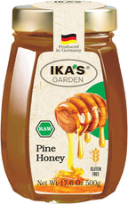 Ika's Garden Raw Pine Honey - 100% Pure, Unfiltered, Gluten-Free – Product of Germany, 17.6 oz (500g) Jar