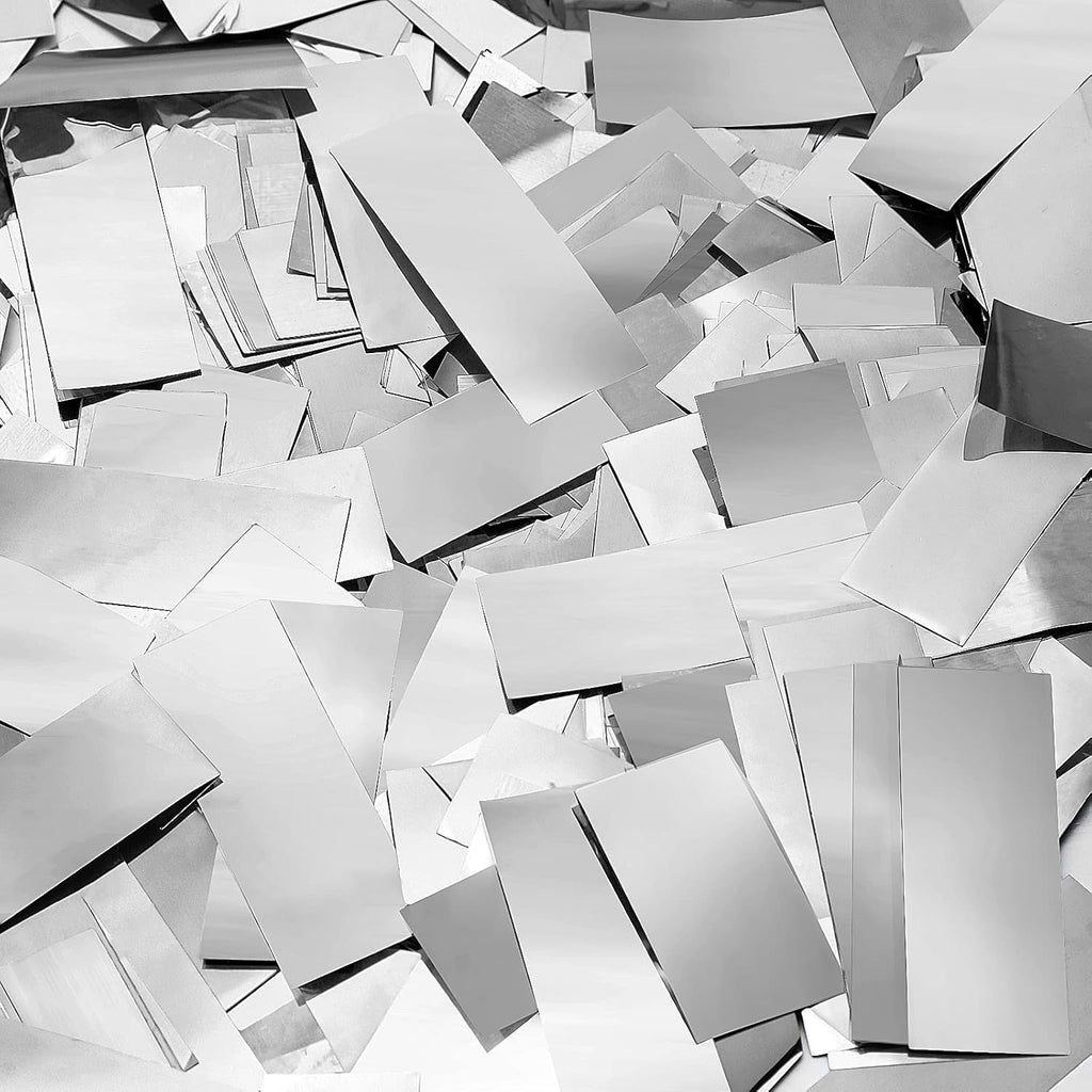 Sumind 200 Grams Foil Silver Confetti Large Glitter Metallic Throwable Scatter Table Party Confetti for Wedding Graduation Birthday Baby Shower Christmas Celebrations New Years Party Decorations