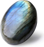LAIDANLA Labradorite Large Palm Stone Healing Crystals 2.2-2.4" Natural Gemstones Calming Effects Energy Balancing Reiki Polished Irregular Worry Stone Cleansing Protection Crystal Grid Gifts 1PC