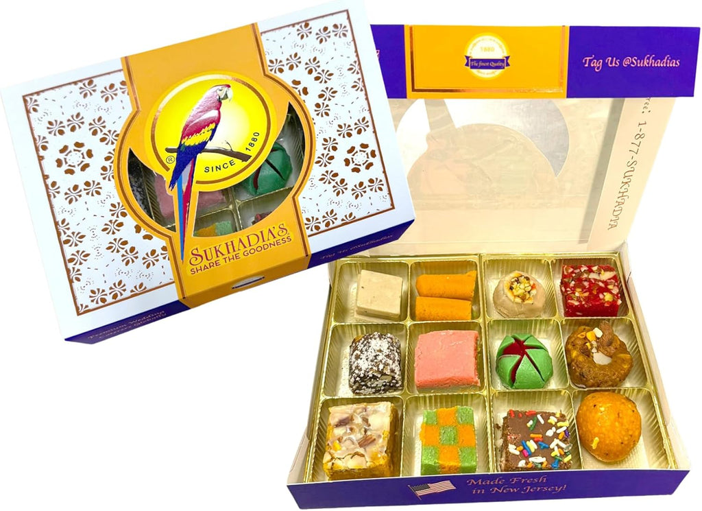 Sukhadia's - Classic Sampler 12pc - Sukhadia's Indian Mithai Gift - Freshly Made In USA