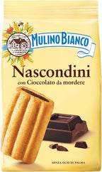 Mulino Bianco Nascondini 330g – Authentic Italian Biscuits with Hidden Chocolate Cream Filling – Perfect Snack or Coffee Companion – Made with Natural Ingredients and No Palm Oil