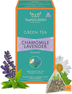 TeaNOURISH Chamomile Lavender Green Tea | 20 Count Pyramid Tea Bags | Whole Leaf Tea | Calming & Relaxing Chamomile Sleep Tea | Bedtime Tea | 100% NATURAL INFUSION