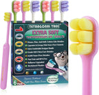 6 Count Ultra-Soft Toothbrush for Sensitive Gums – 10,000 Extra-Gentle Bristles for Adults, Pregnancy, Braces & Elderly, Gum Care, Individually Wrapped with Travel Case (Colors May Vary)