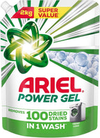 Ariel Power Gel Liquid Detergent for Front Load – 2Kg | Removes 100 Dried Stains in 1 Wash | Faster Dissolving | Long-Lasting Fragrance | Color Protection | At the price of Powders