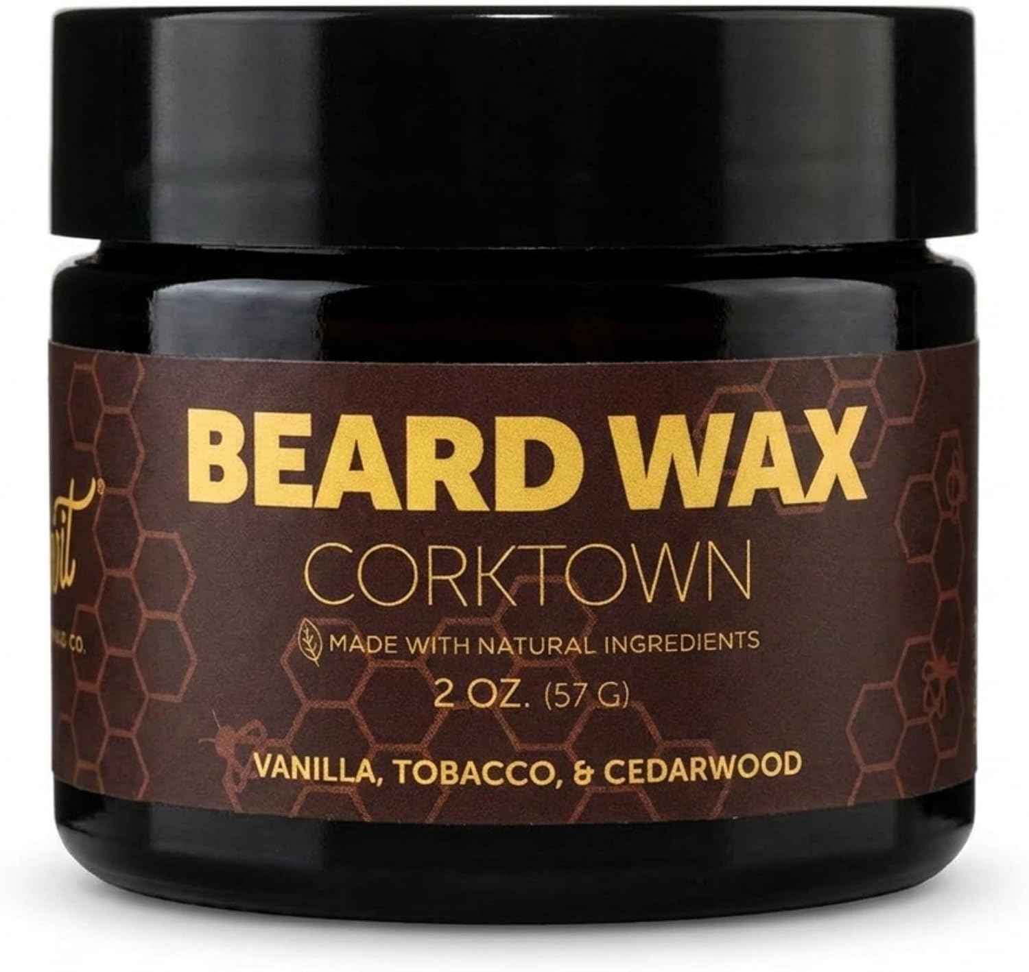 Detroit Grooming Co. Strong Hold Beard Wax - All-Natural Styling Putty with Sweet Almond & Sunflower Oil - Maximum Control for Shaping & Taming - Corktown, 2oz