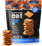 Every Body Eat Gluten Free Pretzels, Sea Salt Pretzel Thins – Grain Free, Healthy Vegan Snacks, Dairy Free, Seed Oil Free Pretzel Crackers (Pack of 2), 4 oz Bags