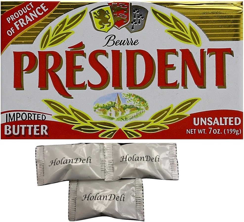 (pack of 45) President Imported Unsalted Butter,7oz (199g). Includes HolanDeli Chocolate Mints.