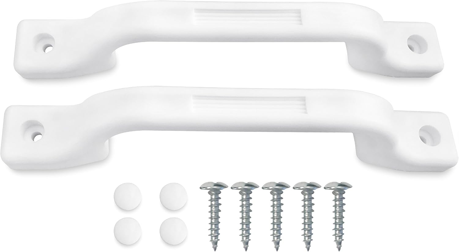 Camp'N RV Grab Handle - White Sturdy 2-Pack Plastic Handles with Mounting Hardware, Ideal RV Handrail for Campers, Adults, and Elderly Safety