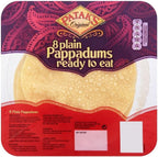 Patak's Plain Ready to Eat Pappadums (8 per pack) - Pack of 2