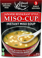 Edward & Sons Japanese Restaurant Style Miso-Cup - Instant Miso Soup Packets, Golden Vegetable Soup, Instant Soup Packets - 2.9 Ounce (Pack of 6)