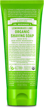 Dr. Bronner's - Organic Shaving Soap (Lemongrass, 7 Ounce) - Certified Organic, Sugar and Shikakai Powder, Soothes and Moisturizes for Close Comfortable Shave, Use on Face, Underarms and Legs