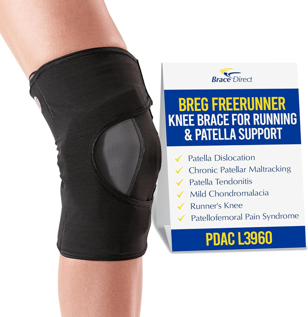 Brace Direct Breg FreeRunner Knee Brace - Patella Tracking & Runner's Knee Support for Athletes L1820 (M - Right Knee, 19-21")