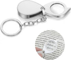 Mini Magnifying Glass Keychain, 10X Lens Small Pocket Jewelry Magnifying Glass Keychain Ideal for Jewelry, Reading & Hobbies (1.5 x 1.2 Inches / 3.8 x 3.0 cm), 10X Lens