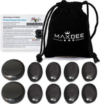 Maxdee Hot Stones Massage Set: 10 Small Hot Massage Stones for Professional or Home Spa Use, Ideal for Relaxation, Pain Relief, and Healing, 1.6"
