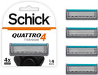 Schick Quattro Cartridges, Titanium, 4 ct.