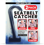 Seatbelt Catcher Seat Belt Aid Grabber - for Elderly & Disabled, Seatbelt Reacher Tool for Seniors with Back, Shoulder, or Elbow Injury, Easy Reach Mobility & Daily Living Aid, 2 Pack, Dark Blue
