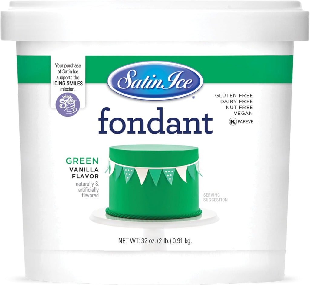 Satin Ice Fondant for Cake Decorating, Green (2 Pound)