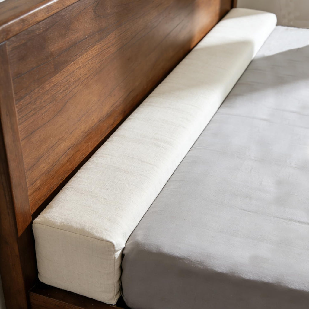 71x8x8 Inch Headboard Gap Filler with Foam Space Filler Between Bed and Wall Bolster Pillow Bed Gap Filler, Beige