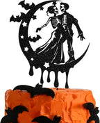 Wedding Cake Topper, Till Death Do Us Part, We Still Do, Skull Couples, Skeleton Halloween Wedding Anniversary Party Decorations Supplies