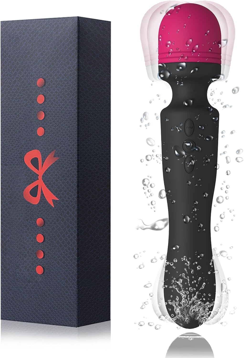 New Upgraded Handheld Electric Cordless Relaxation Tools Double-Ended Available Portable Wireless Travel Home Work Sports Out Use Relieve Shoulder Neck Back Deep Tissue Muscle Pain Fatigue - Red Black