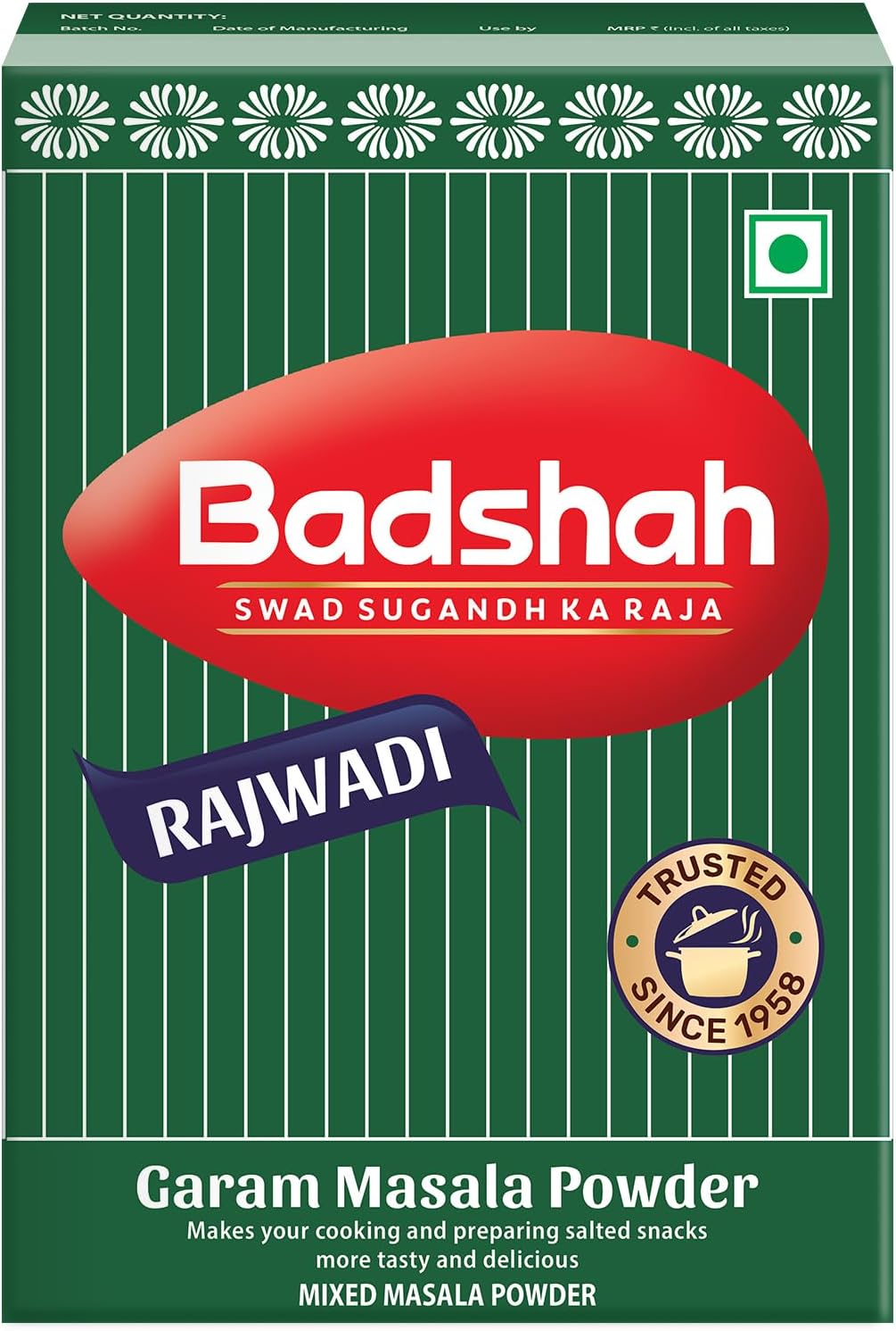 Badshah Rajwadi Garam Masala Powder - 3.5oz - 100 Gm (Curry Powder)