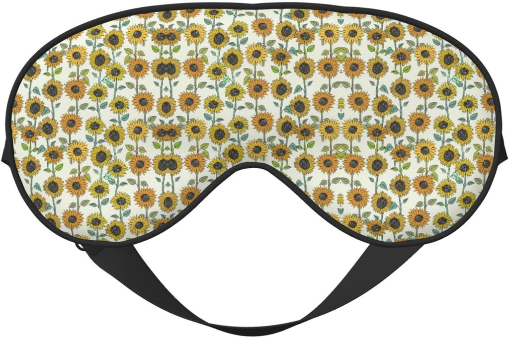 Romantic Sunflowers Print Unisex Sleeping Eye Mask,Soft Comfortable Light-Blocking Eye Mask