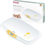 Beurer BY80 Digital Baby Scale, Infant Scale for Weighing in Pounds, Ounces, or Kilograms up to 44 lbs, Newborn Baby Scale with Hold Function, Pet Scale for Cats and Dogs